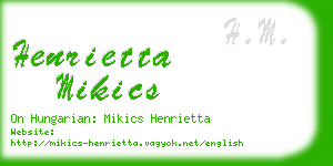 henrietta mikics business card